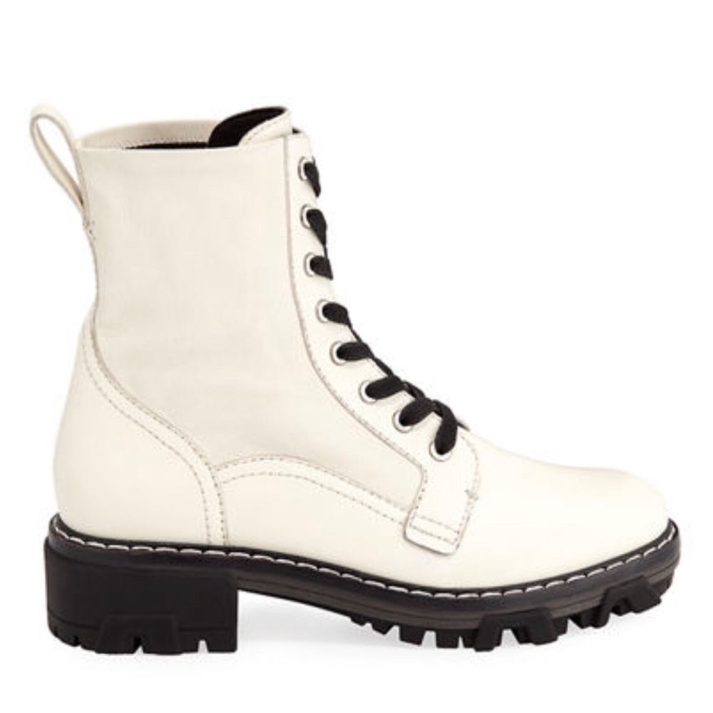Rag & Bone Shiloh White High Gored Leather Boots